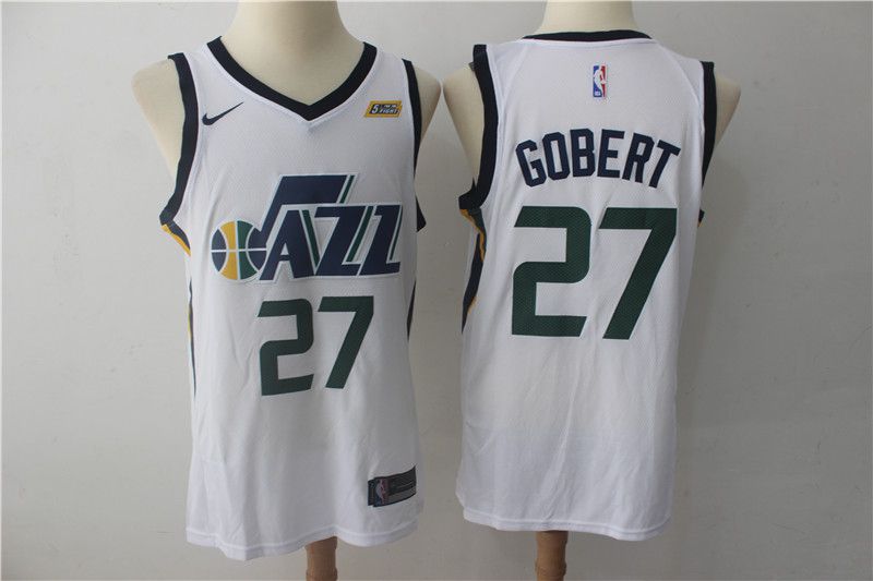 Men Utah Jazz 27 Gobert White Nike NBA Jerseys